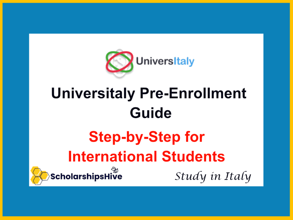 A complete workflow of the Universitaly portal registration and pre-enrollment steps for 2026.