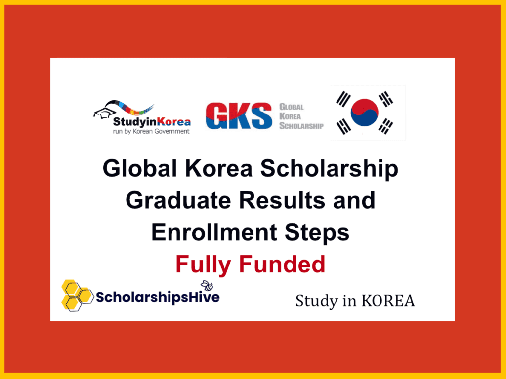Global Korea Scholarship Graduate Results and Enrollment Steps Fully Funded