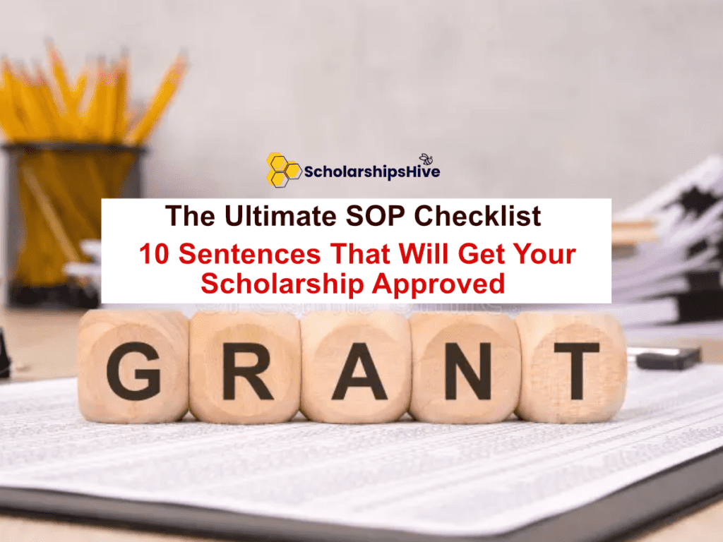The Ultimate SOP Checklist 10 Sentences That Will Get Your Scholarship Approved