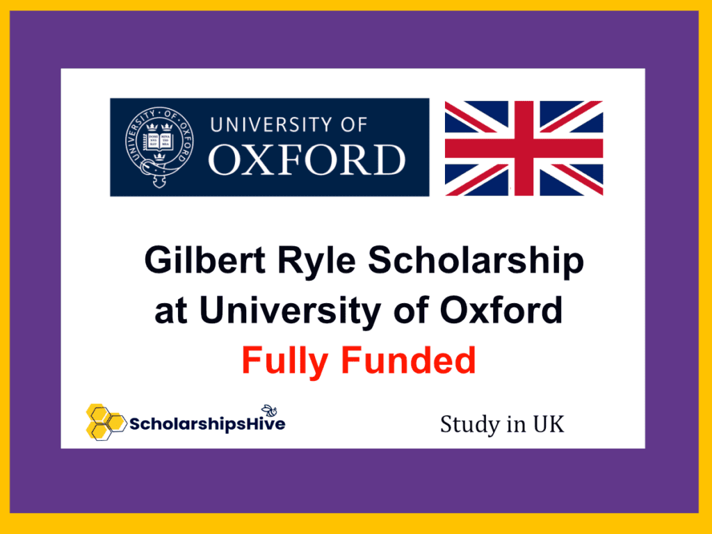 Gilbert Ryle Scholarship at University of Oxford UK