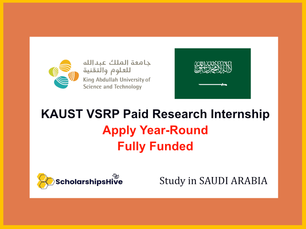 KAUST VSRP Paid Research Internship Saudi Arabia