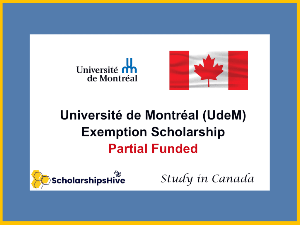 Université de Montréal (UdeM) Exemption Scholarship: Tuition Waivers in Canada