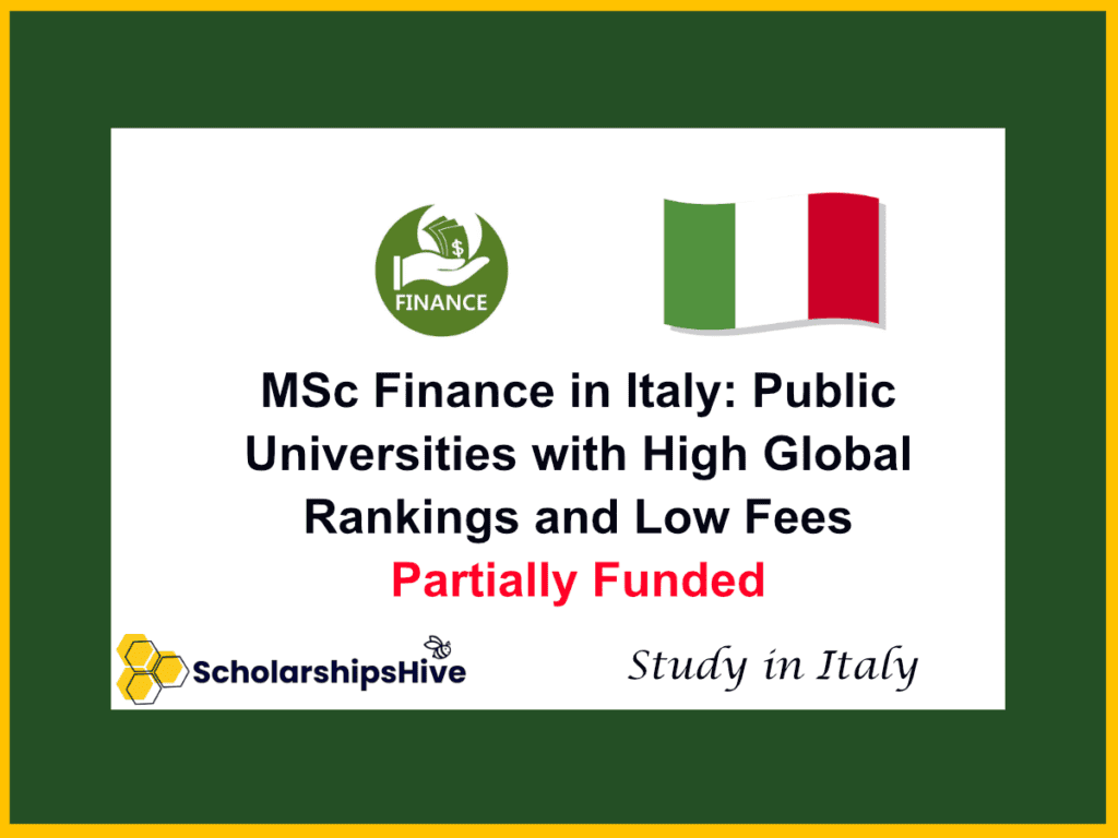MSc Finance in Italy: Public Universities with High Global Rankings and Low Fees | Partial Funding