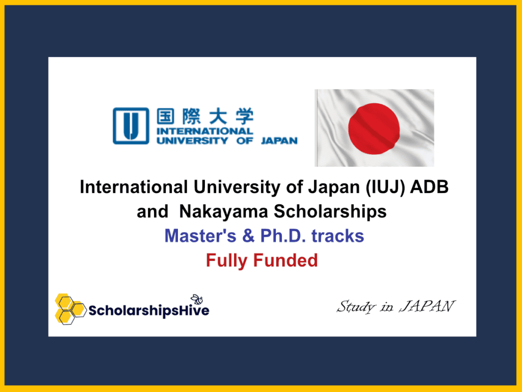 International University of Japan (IUJ) ADB & Nakayama Scholarships Japan