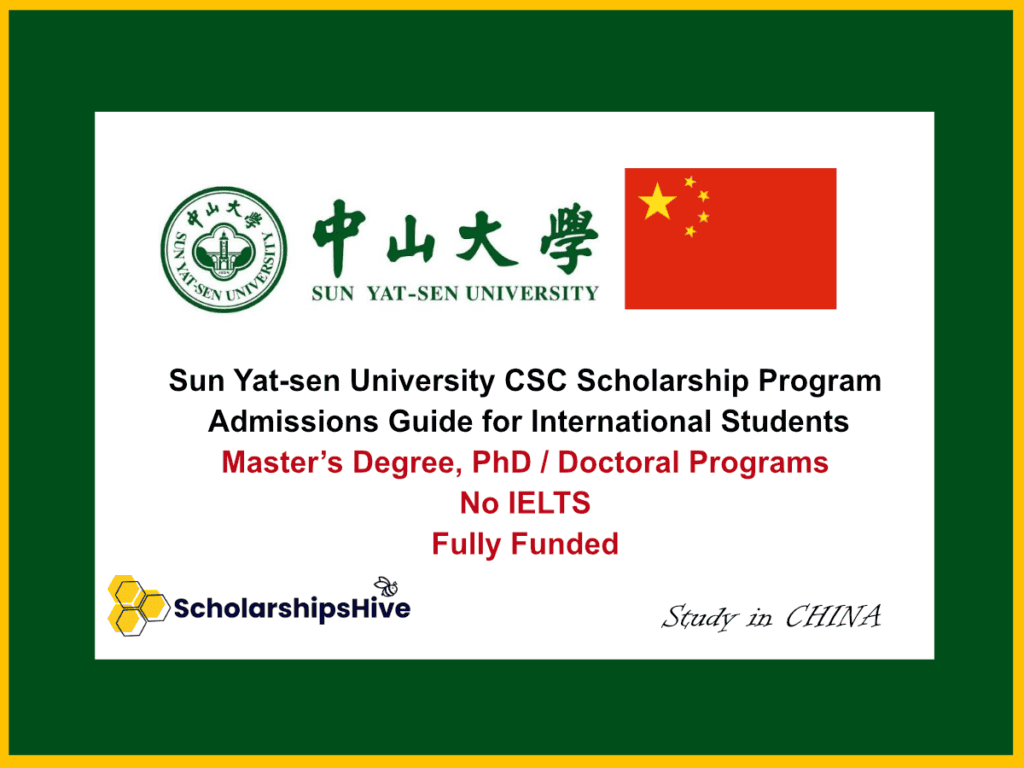 Sun Yat-sen University CSC Scholarship Program: Admissions Guide for International Students
