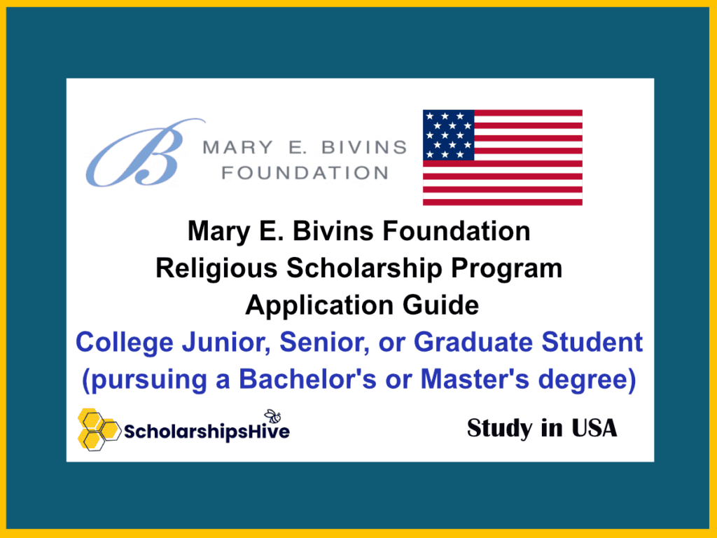 Mary E. Bivins Foundation Scholarship Application Guide